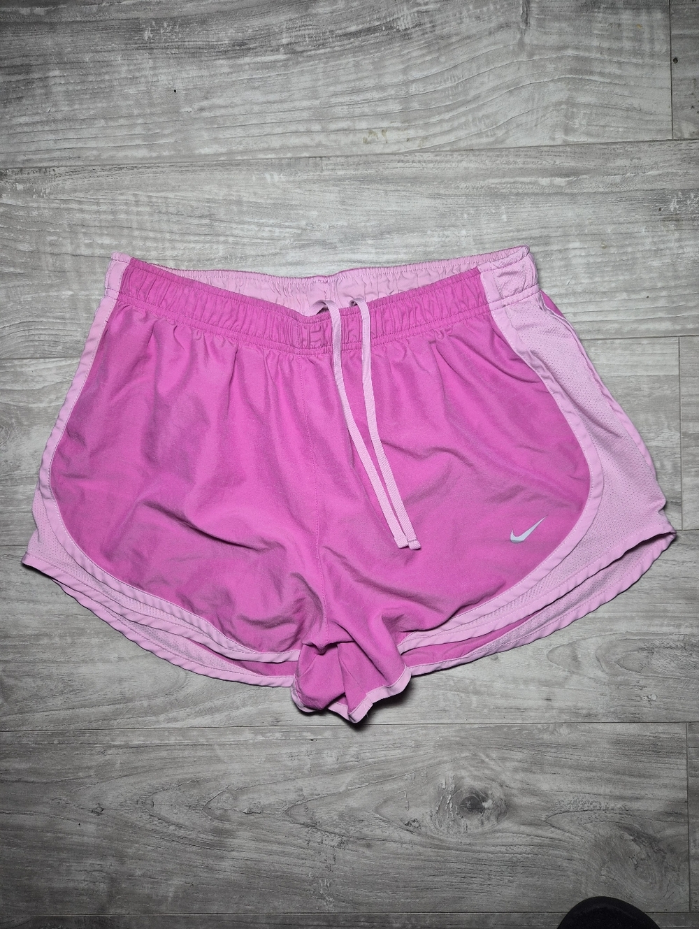 Nike Women's Hot Pink Athletic Running Shorts with Light Pink Trim